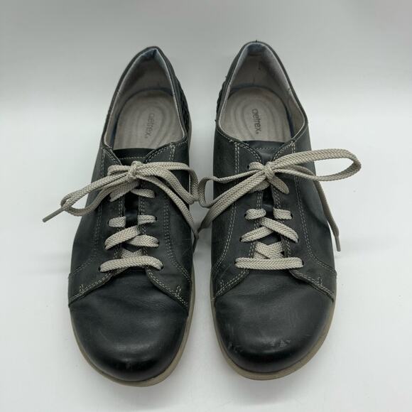 Aetrex Dana Lace Up Leather Oxford In Navy Sz 40 Comfort Coastal Grandma Office - Picture 6 of 12